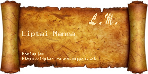 Liptai Manna névjegykártya